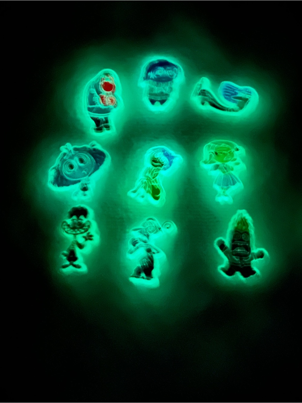 Jibbitz Inside Out Characters Shoe Charms - Set of 16 Glow In The  Dark NWT